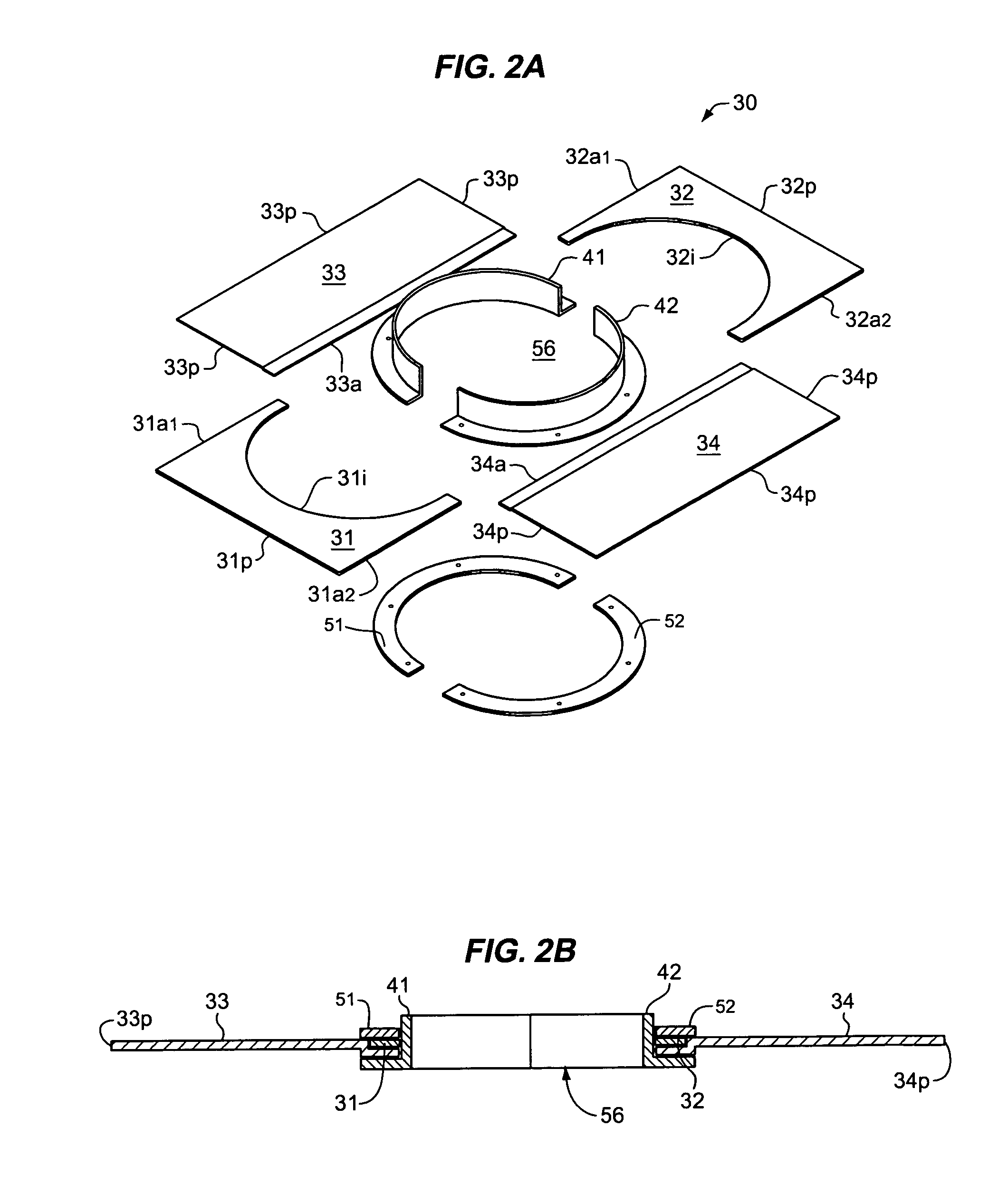 Segmented plate for assembly within a confined area having limited access