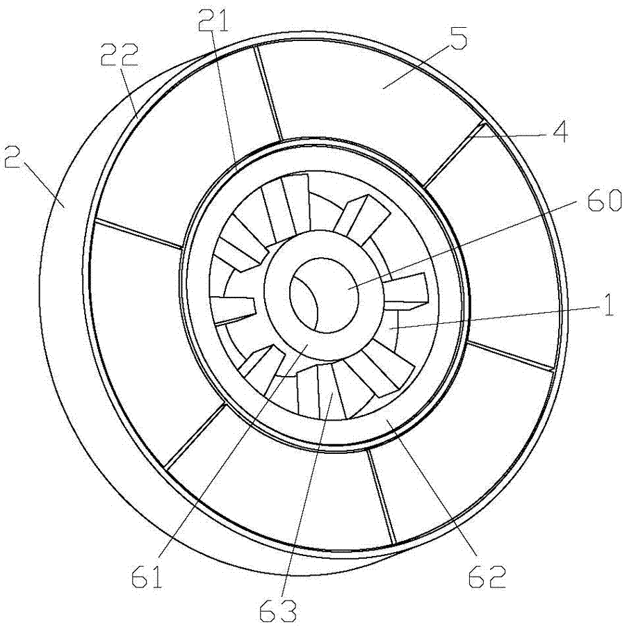 A high-space magnetic energy field massage wheel and a massage movement