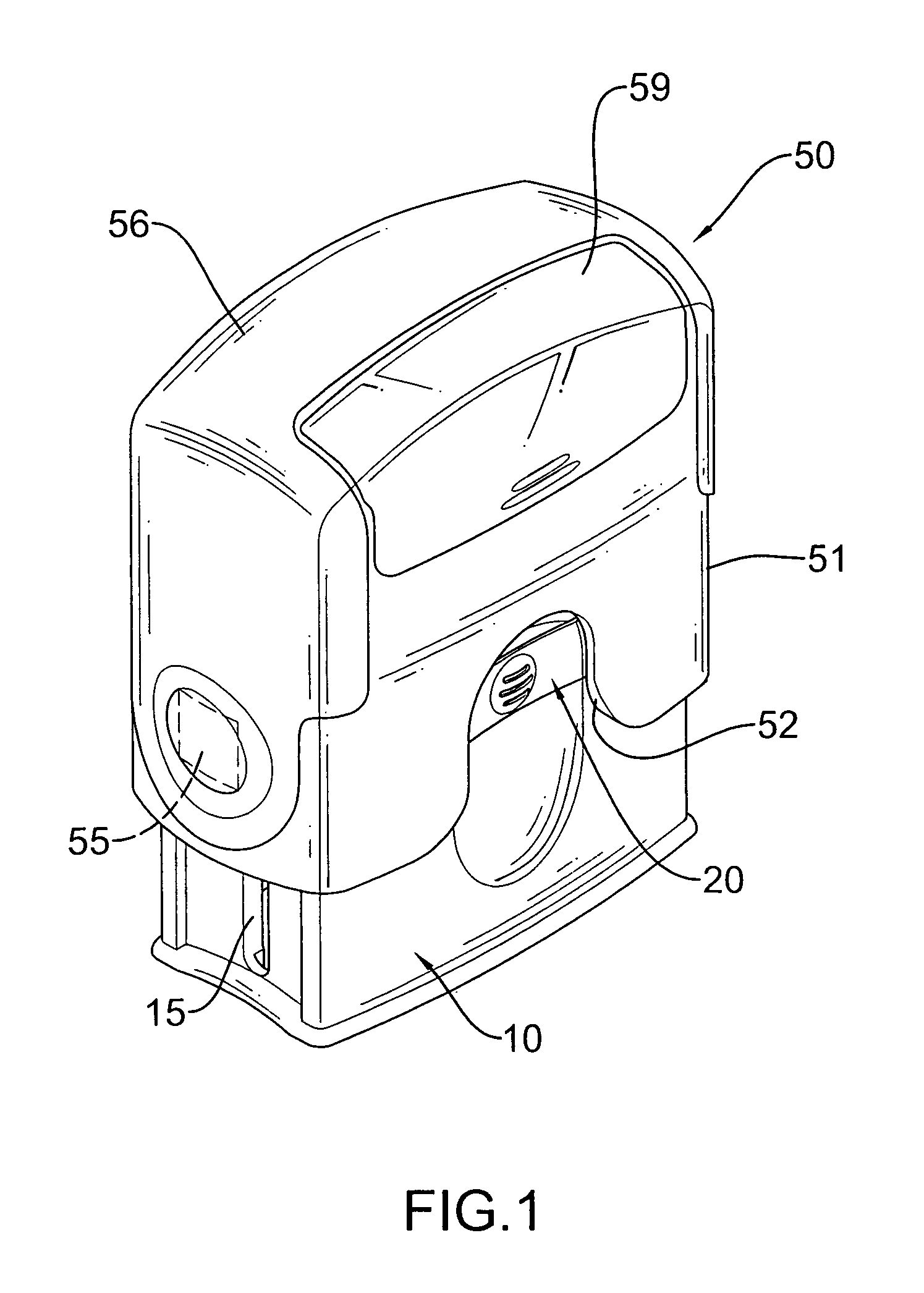 Housing assembly for a self-inking stamp