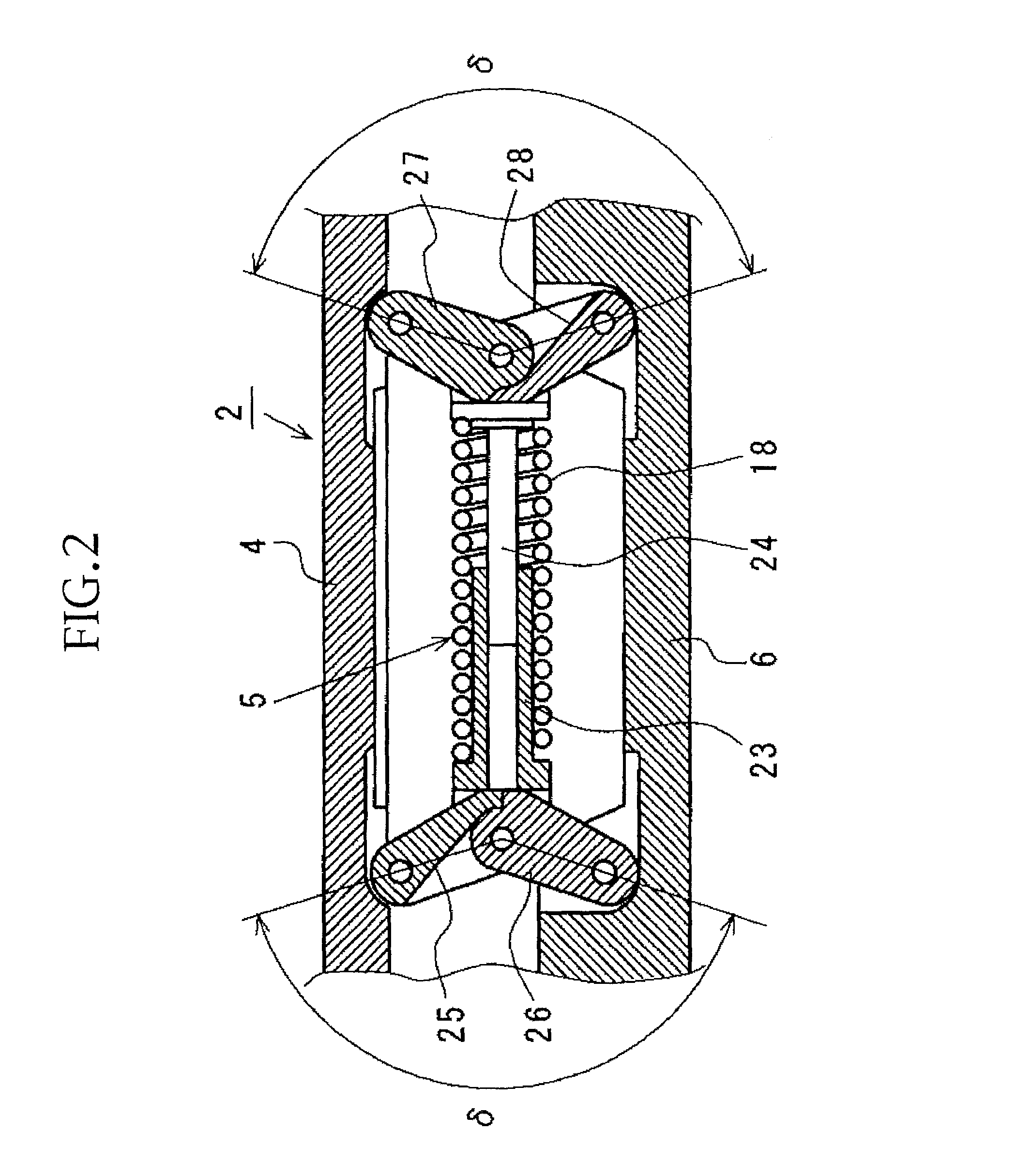 Unlubricated bearing structure and IC socket using same