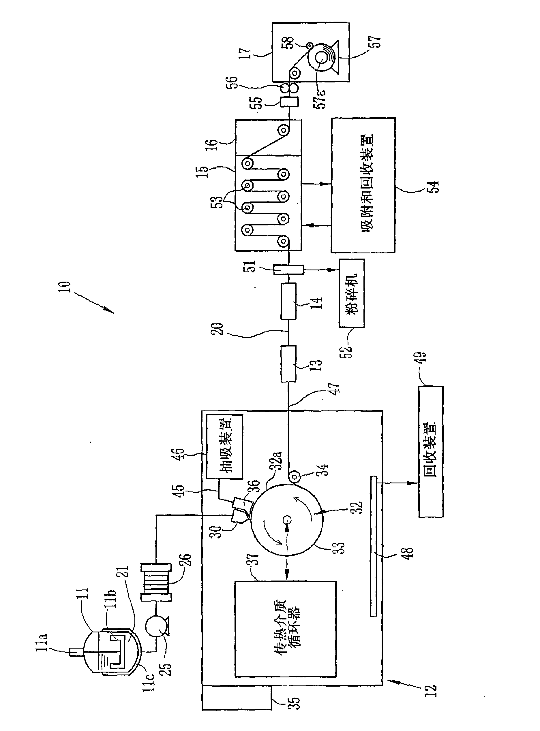 Casting device, and solution casting method and apparatus