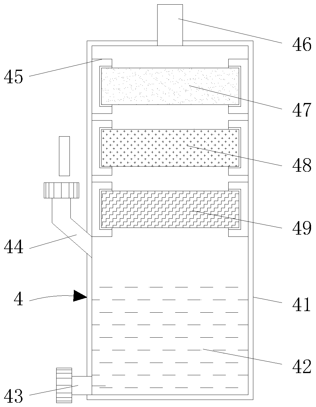 Efficient bacteriostatic disinfectant fluid preparation device and preparation method