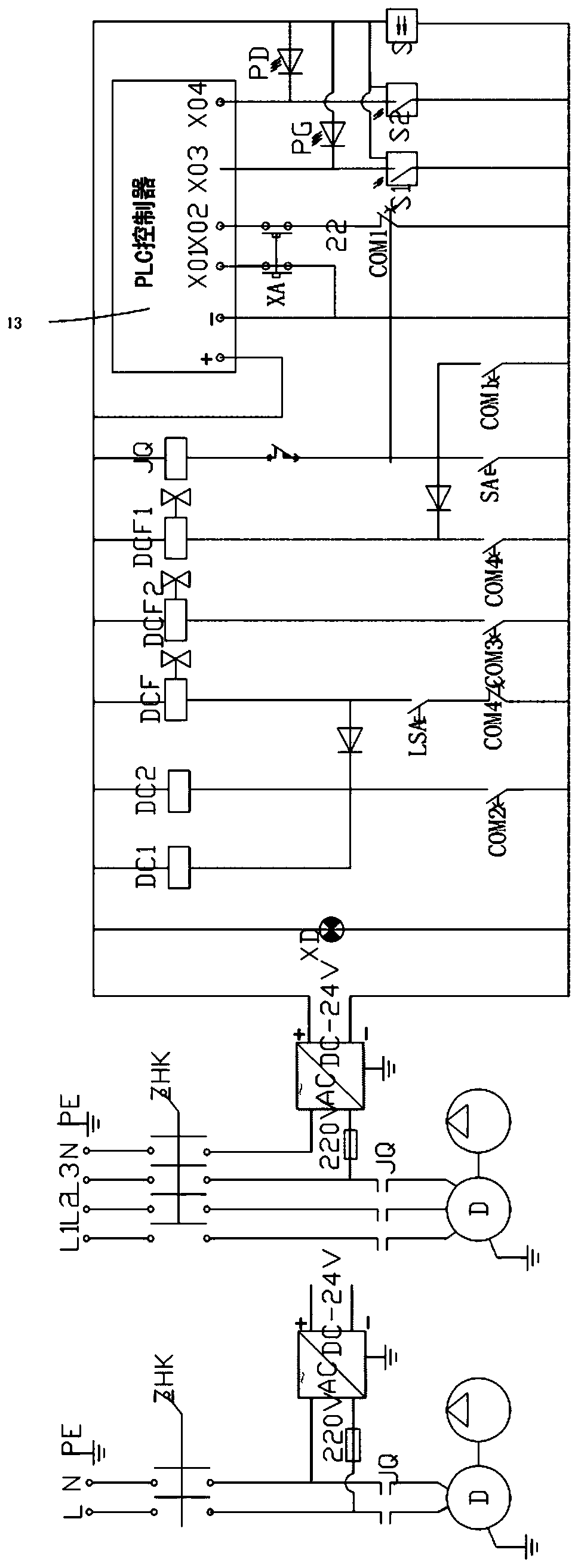 Automatic leveling electro-hydraulic control system of two-column lifter