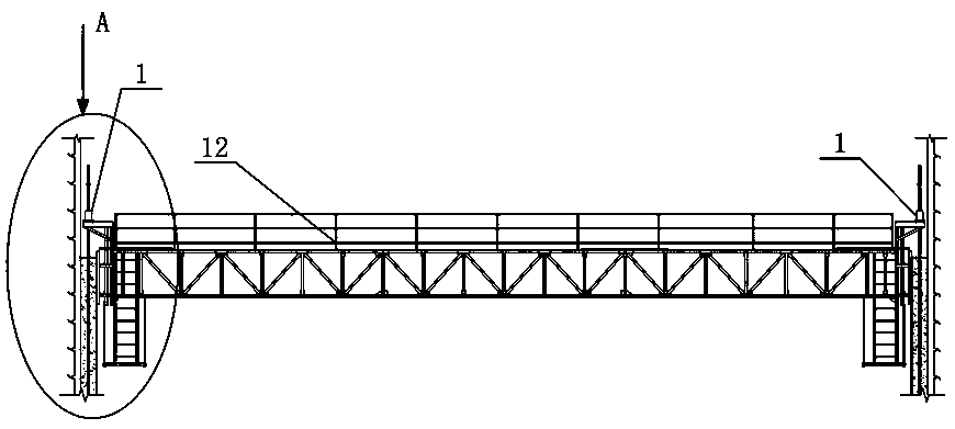 Gallery underground cavity high side wall construction equipment and construction method