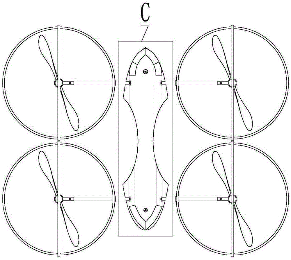 Parallel-shaft quad-rotor aircraft with rotatable aircraft arm shafts