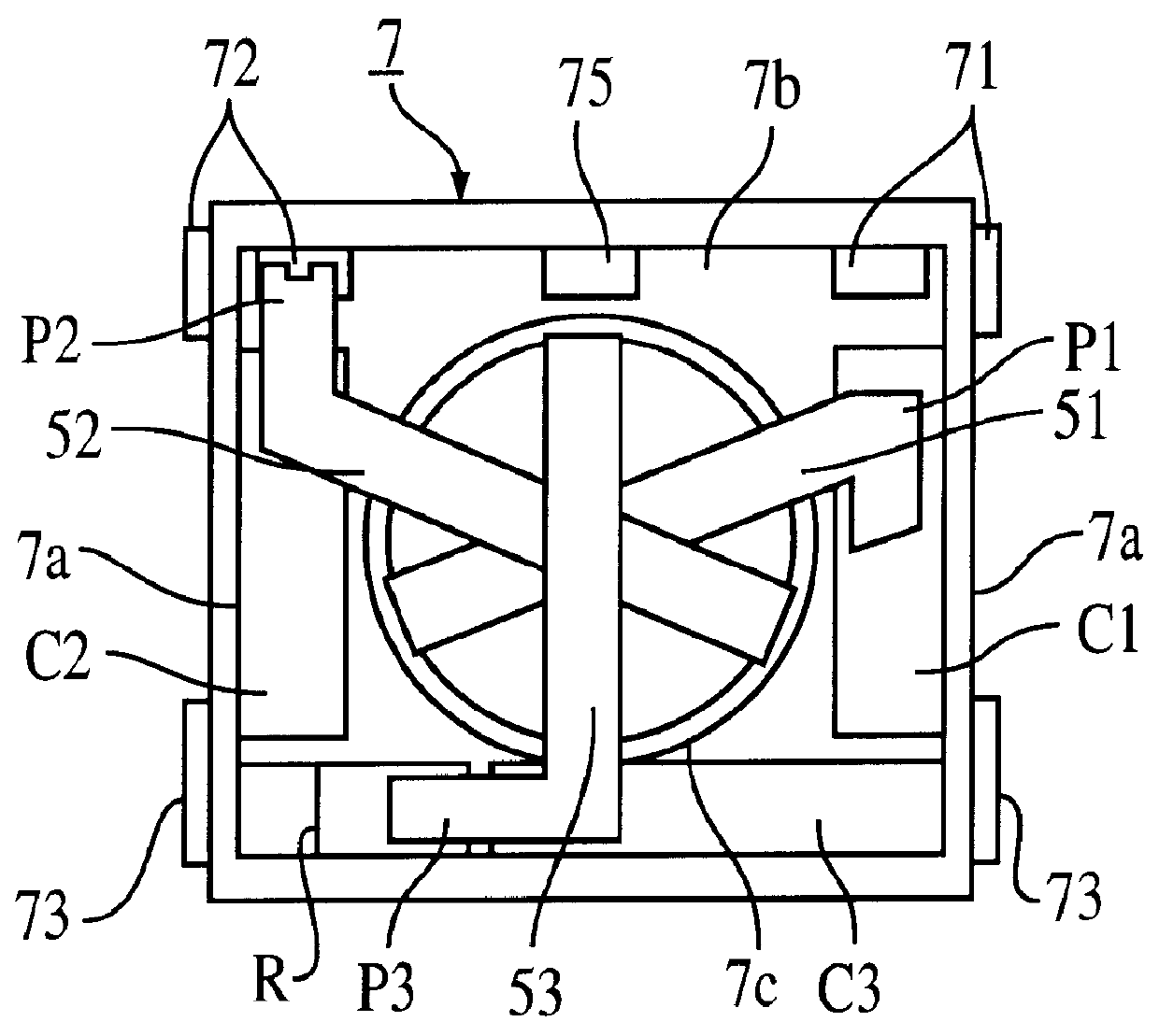 Nonreciprocal circuit device having a low-pass filter formed on a spacer