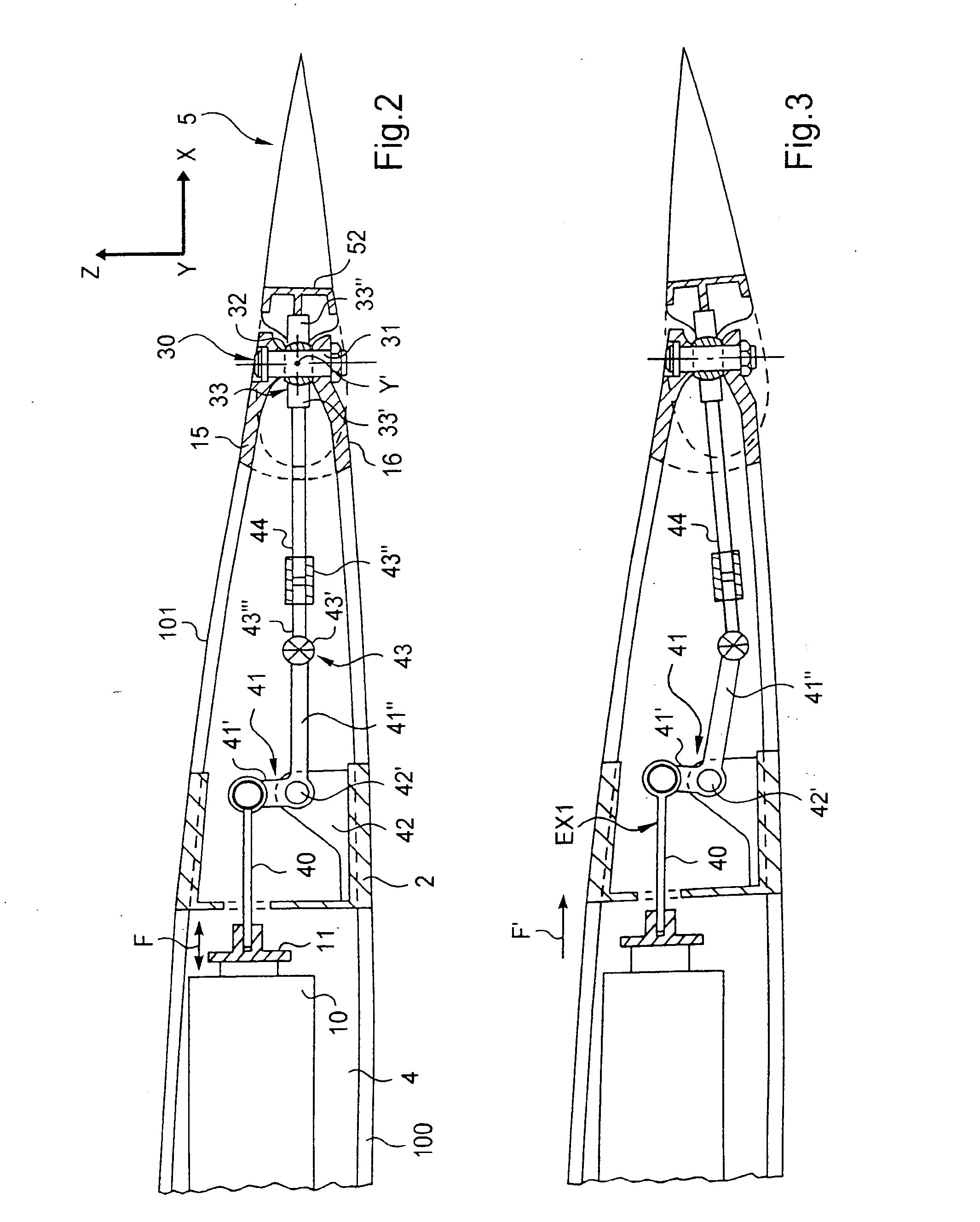 Rotorcraft blade provided with a flap tiltable with the help of at least one main ball joint having a first pin that is secured to said blade