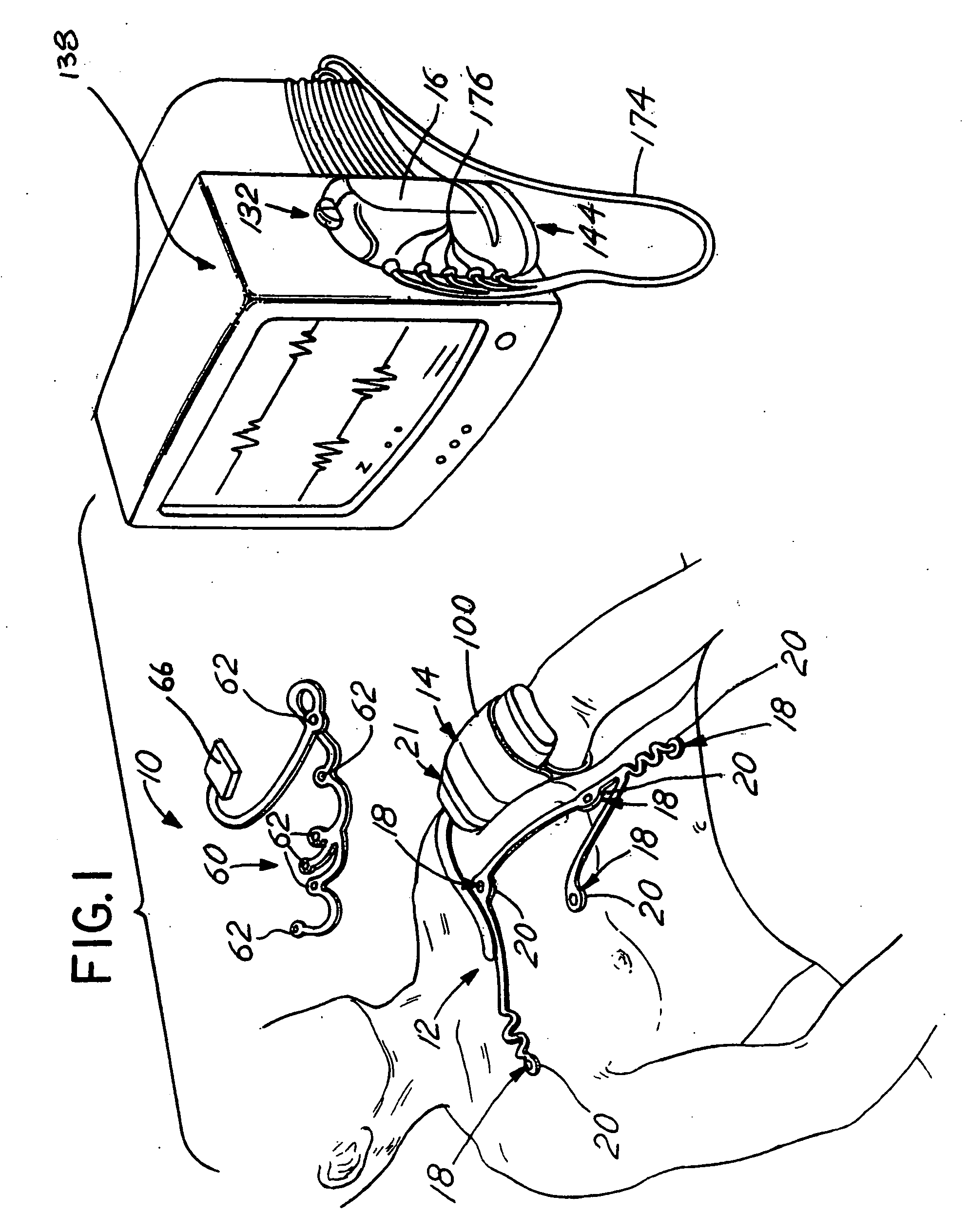 Vital signs monitoring assembly having elastomeric connectors