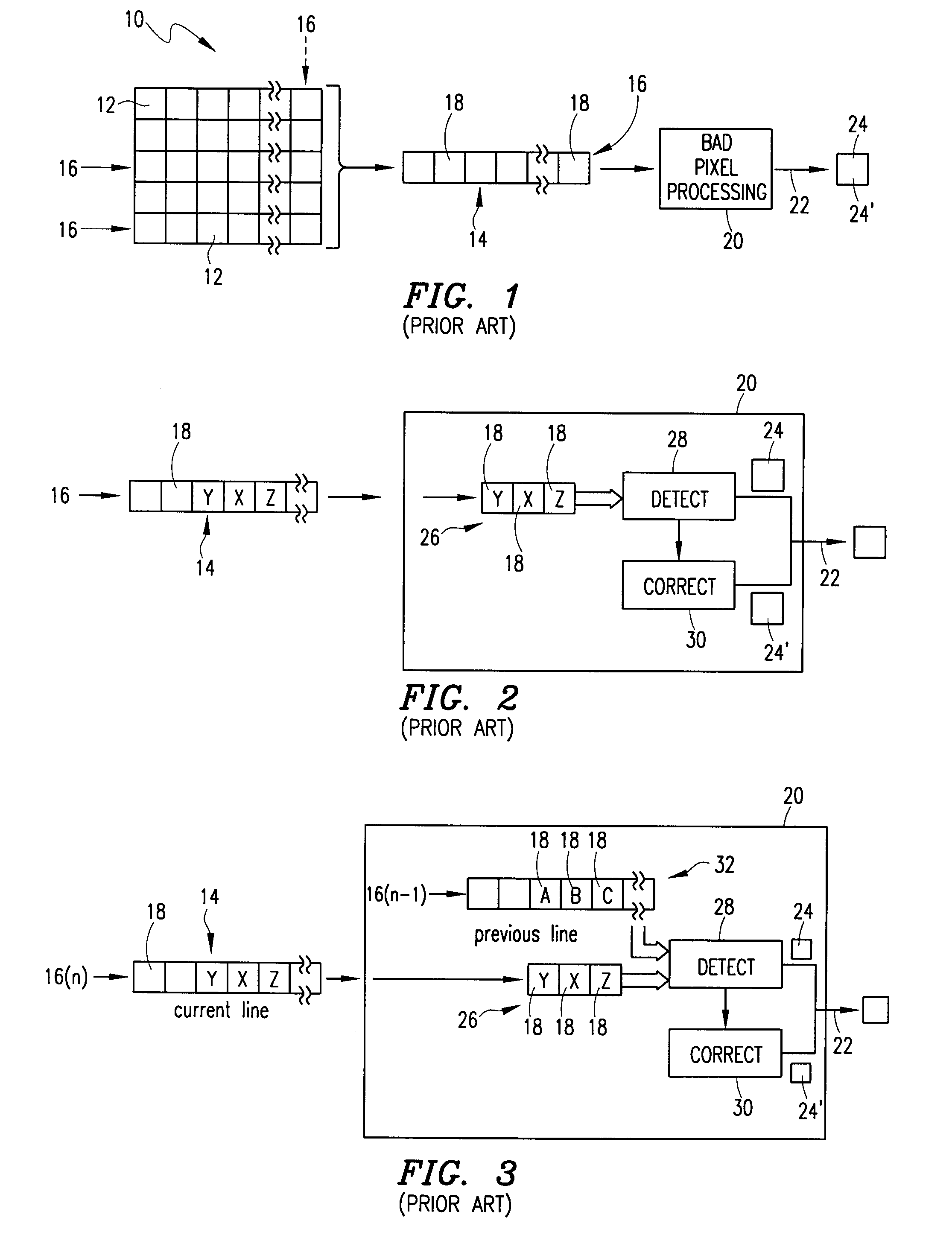 Bad pixel detection and correction in an image sensing device