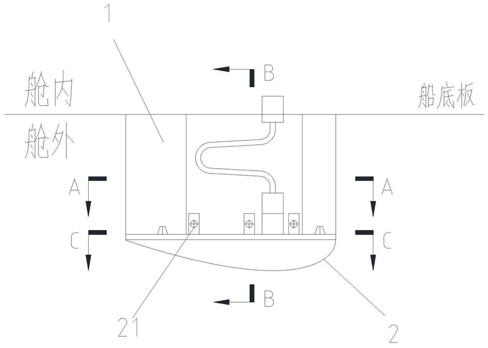 Supporting device of underwater acoustic array