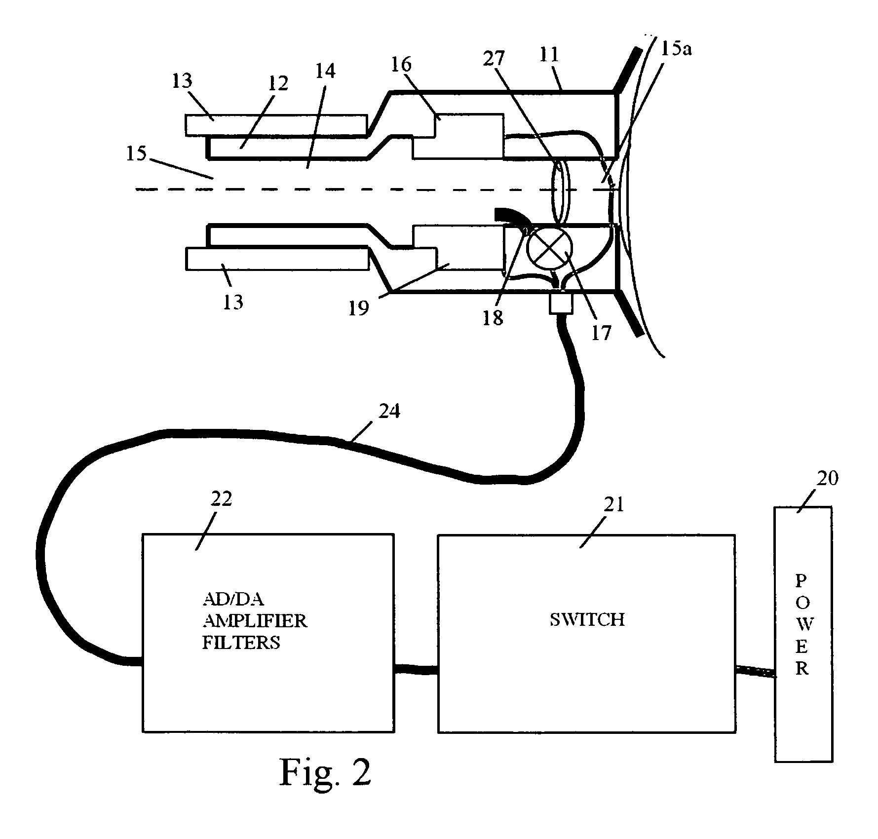 Ear canal obstruction detecting acoustical stimulation ear probe