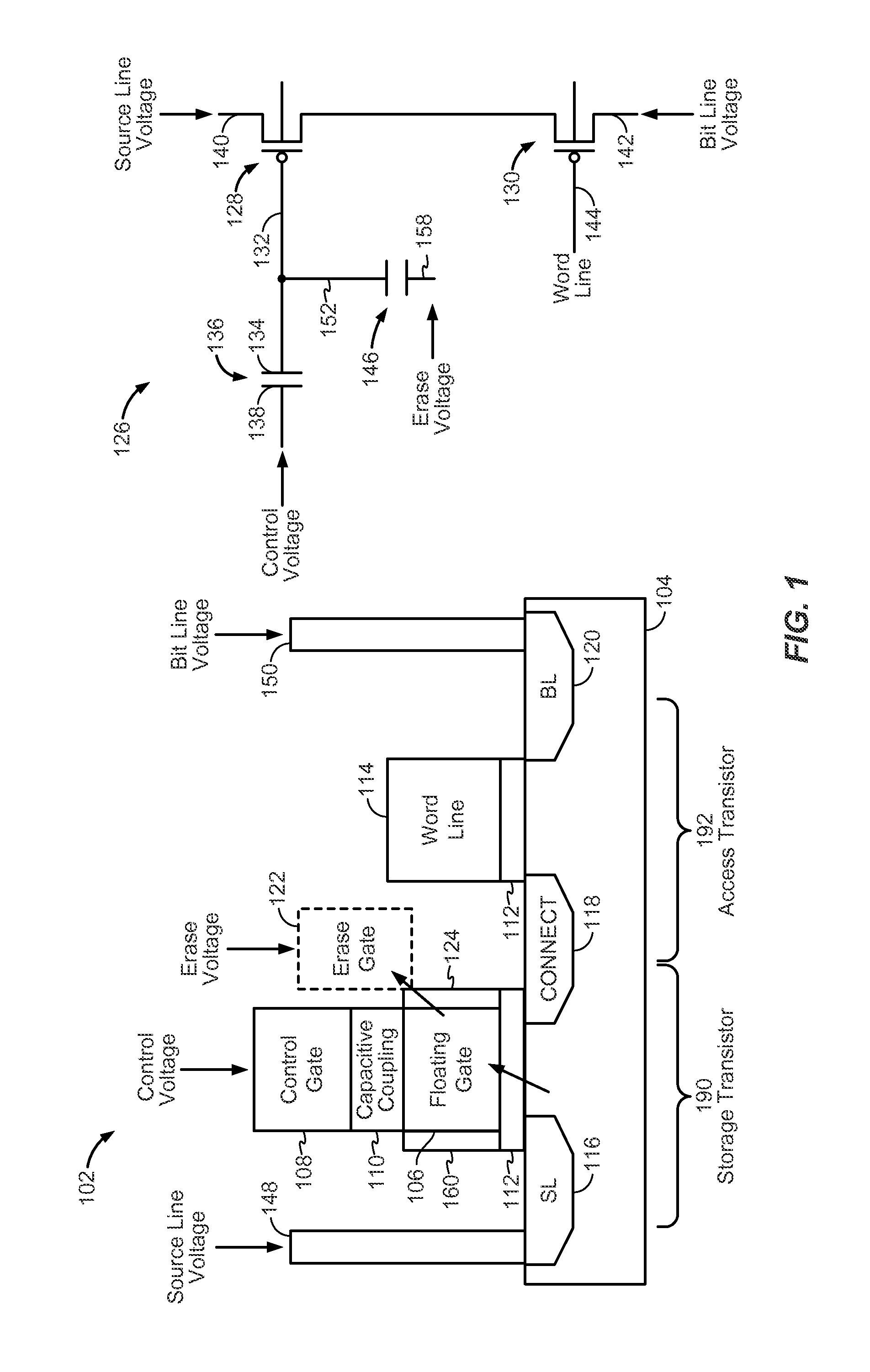 Flash memory cell with capacitive coupling between a metal floating gate and a metal control gate