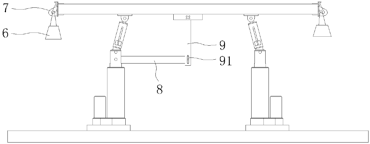 Testing device for oil-gas suspension bracket