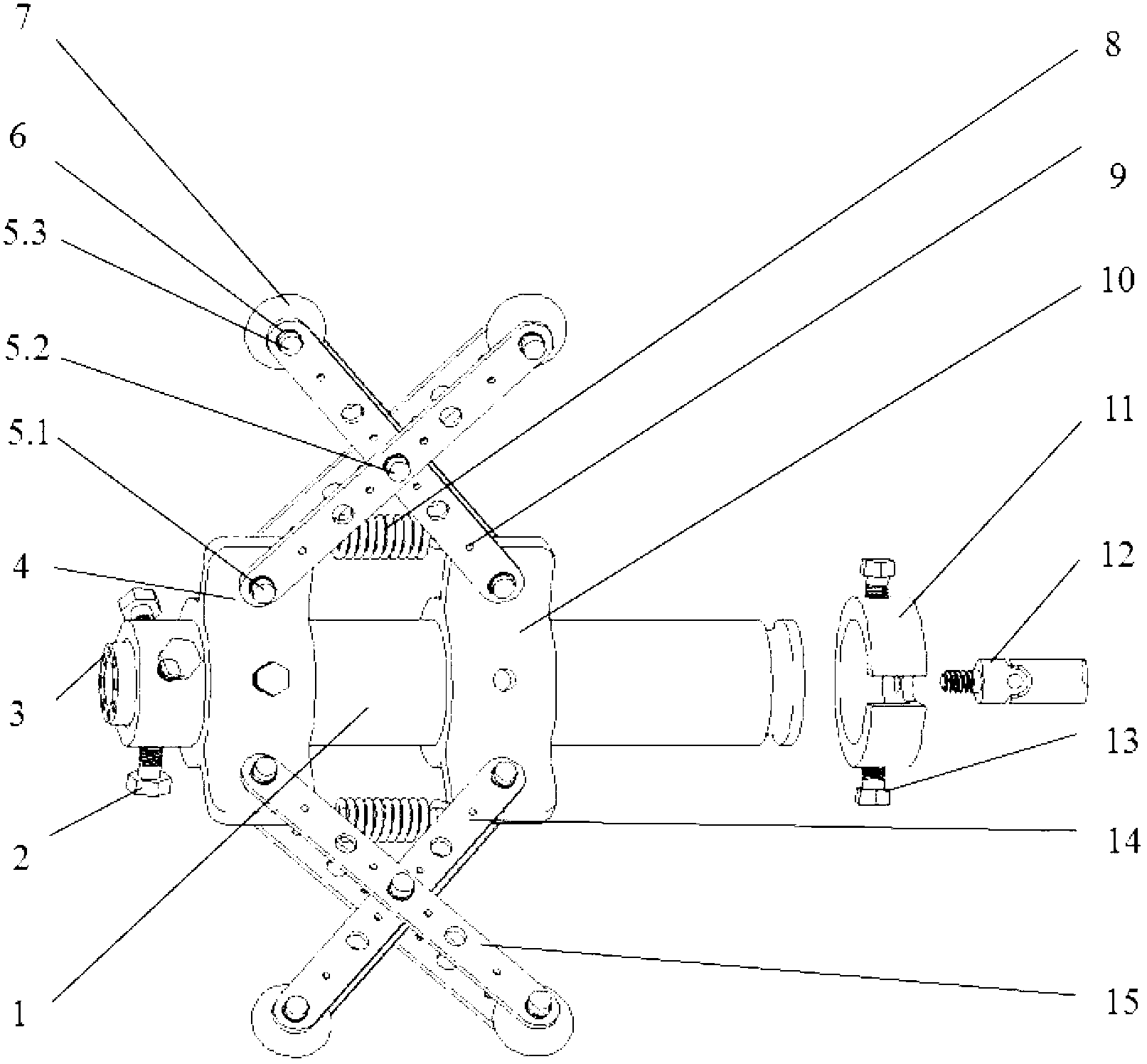 Video detection camera automatic centering device in pipe