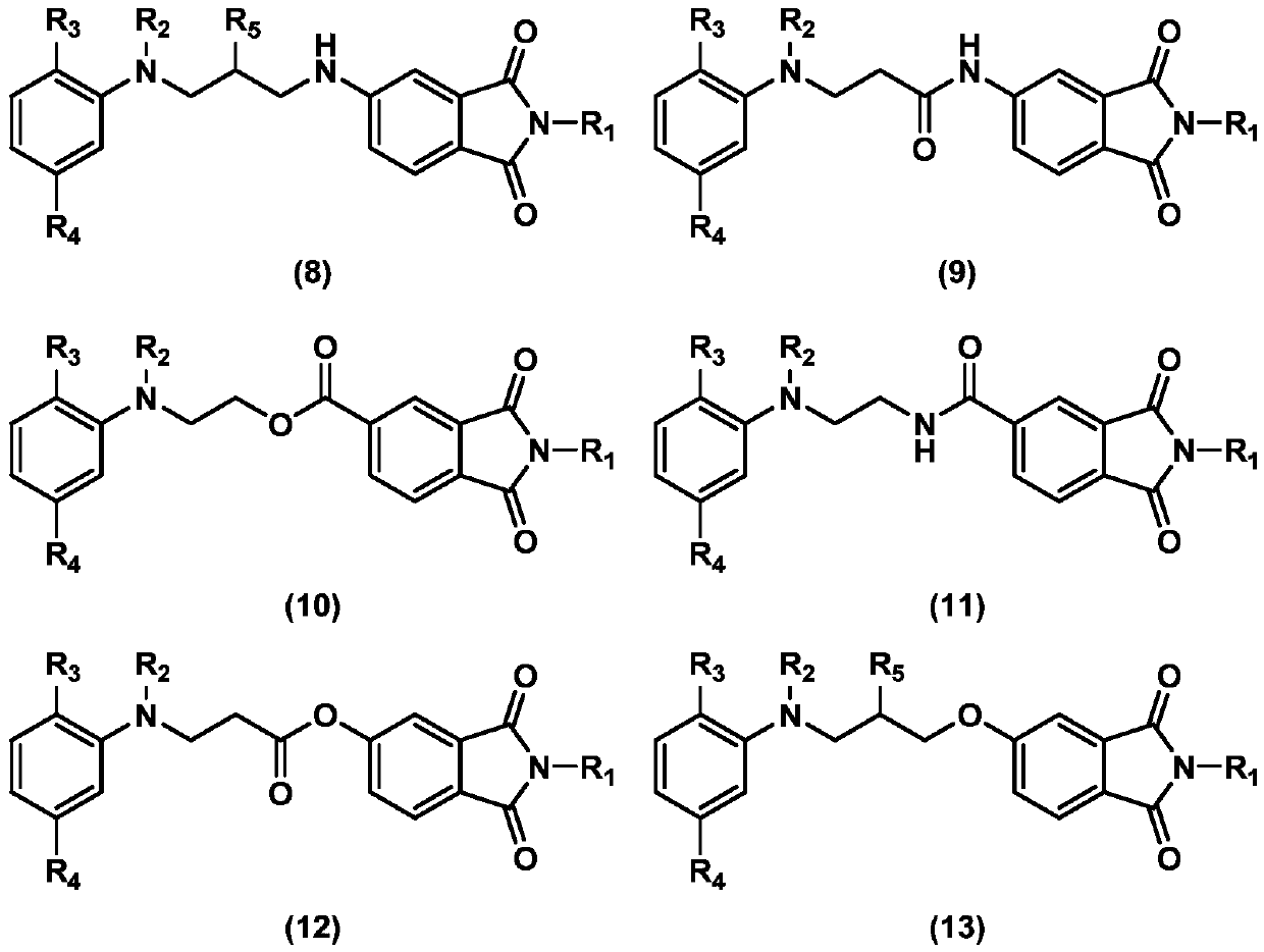 Coupling component containing phthalimide structure, and preparation method and application of coupling component