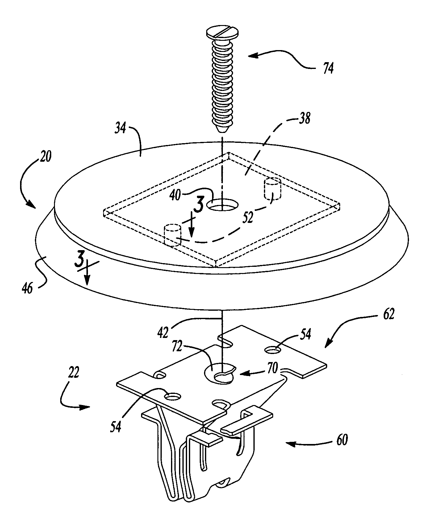 Resilient clip fastener