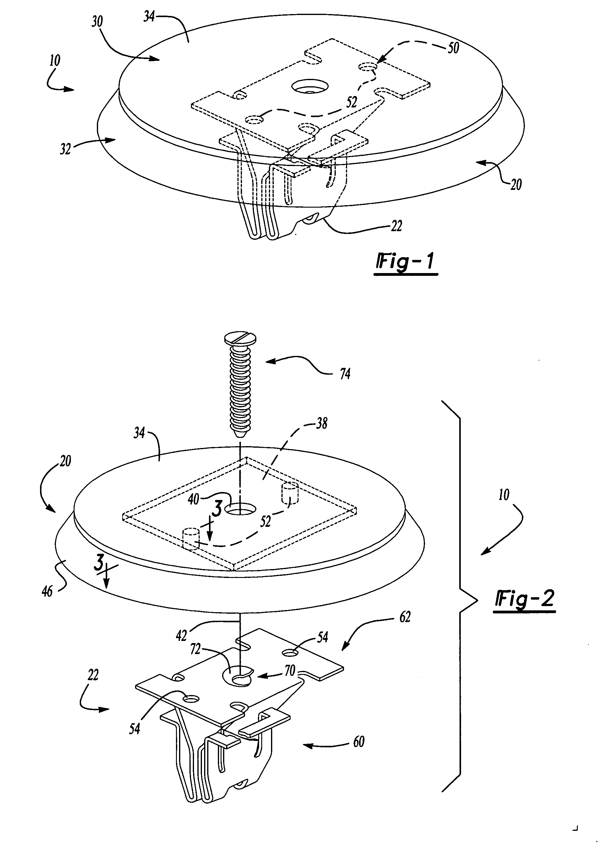 Resilient clip fastener