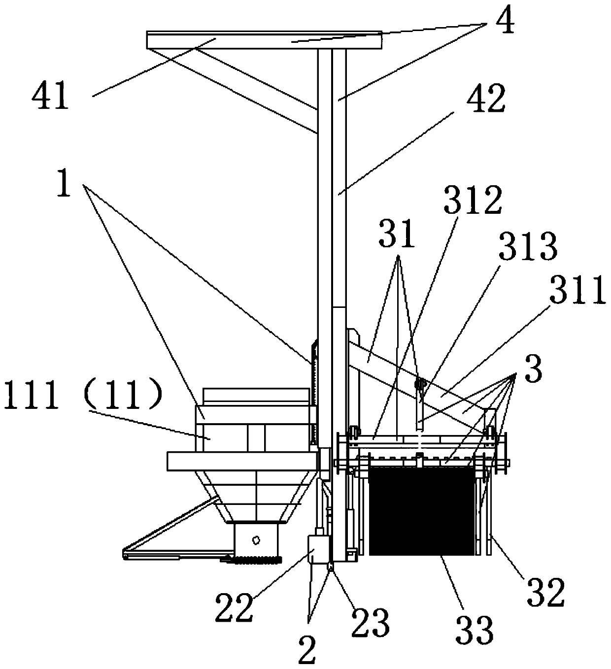 Integrated distributing machine for concrete