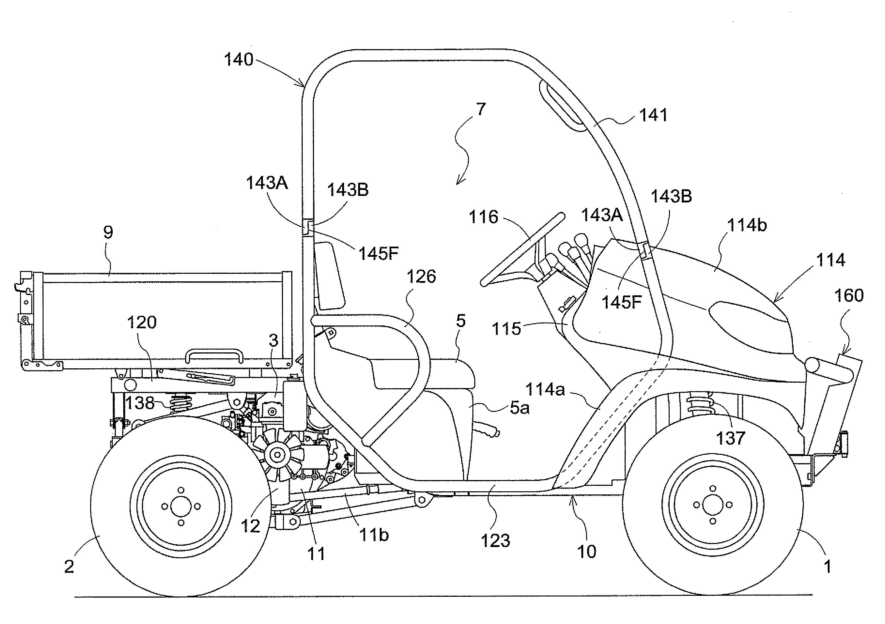 Work vehicle having hydraulic stepless speed changing apparatus