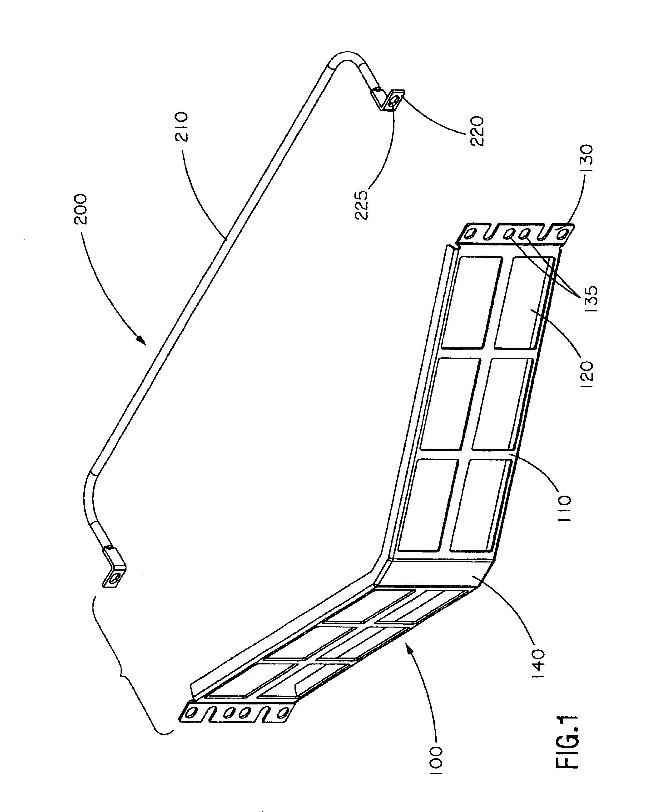 Angled patch panel with cable support bar for network cable racks