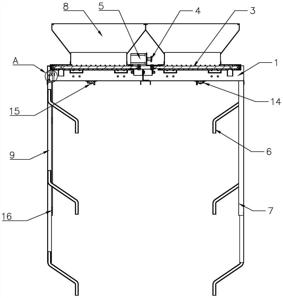 Spiral discharging device for three-dimensional cage culture equipment