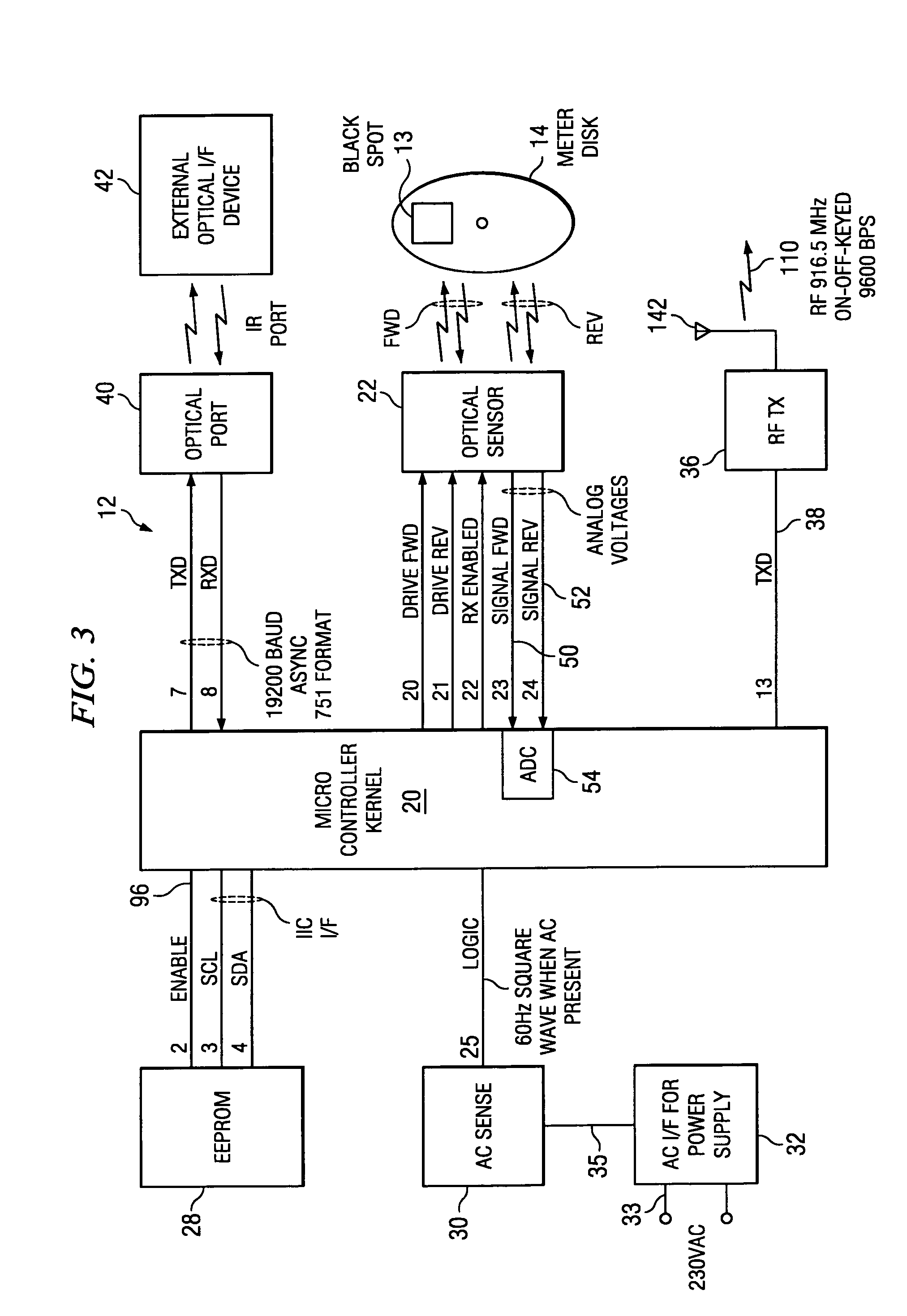 Automated meter reader device having optical sensor with automatic gain control