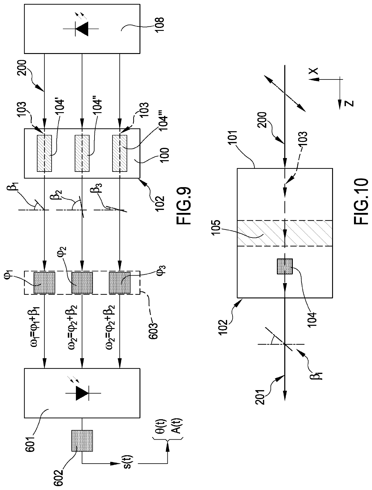 Method for encoding and decoding data by varying the distinctive characteristics of an optical radiation, encoding device and decoding system