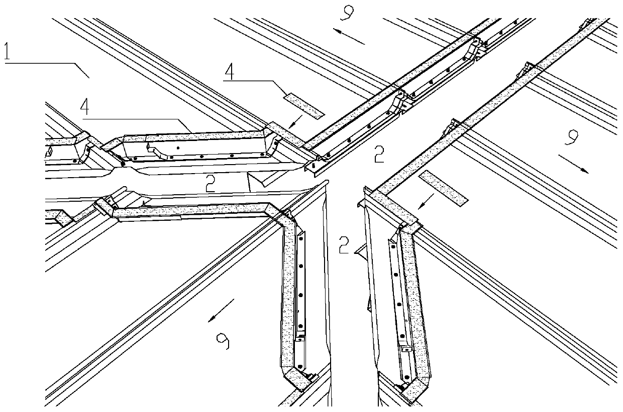 Three-slope metal roof ridge connection joint and installation method thereof