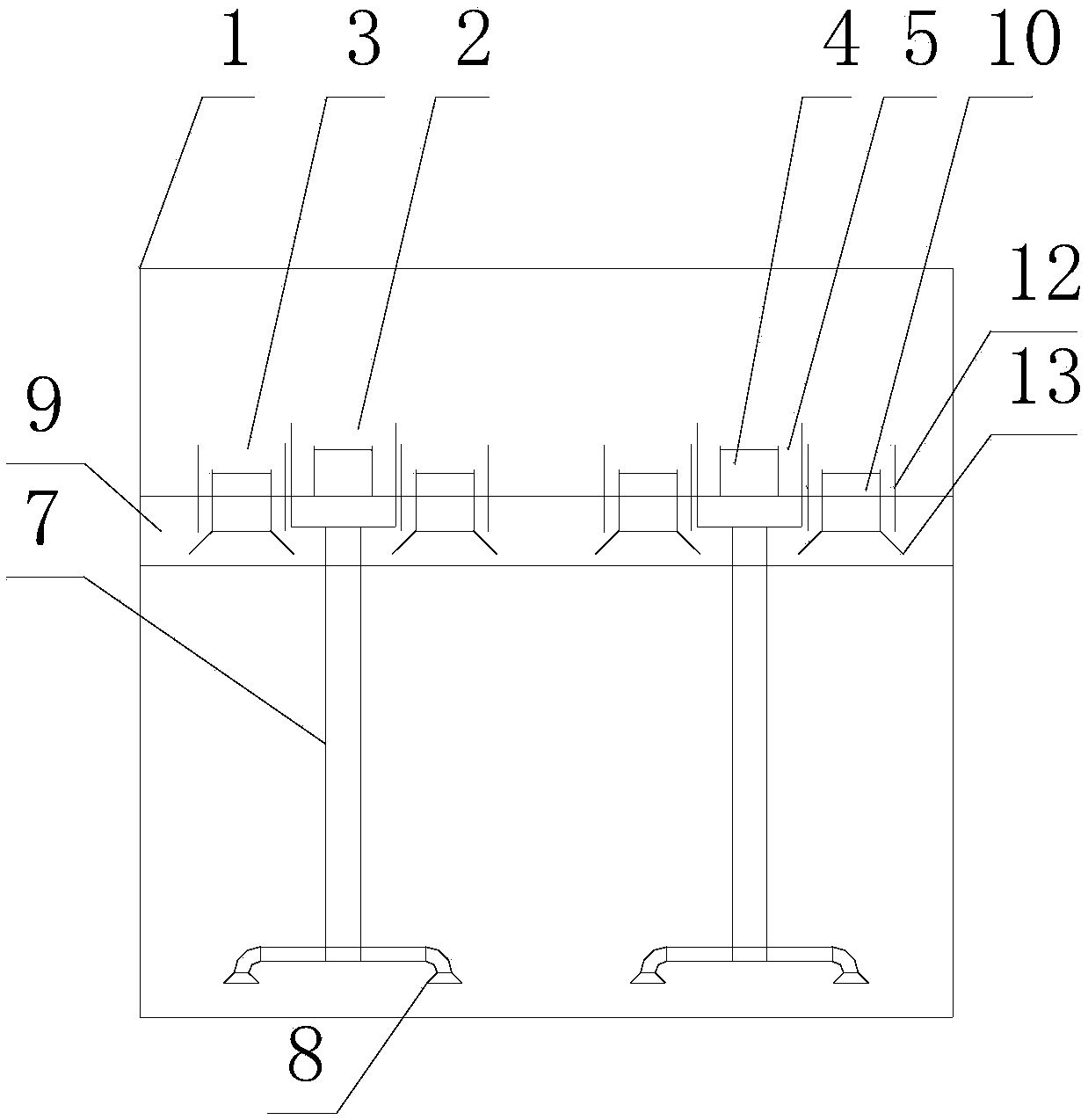 Sewage uniform distribution treatment device for aerobic granular sludge system and application method for sewage uniform distribution treatment device