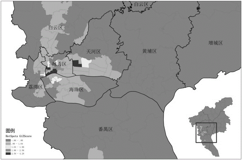 Urban business center and retailing format concentrated area identification method based on POI data