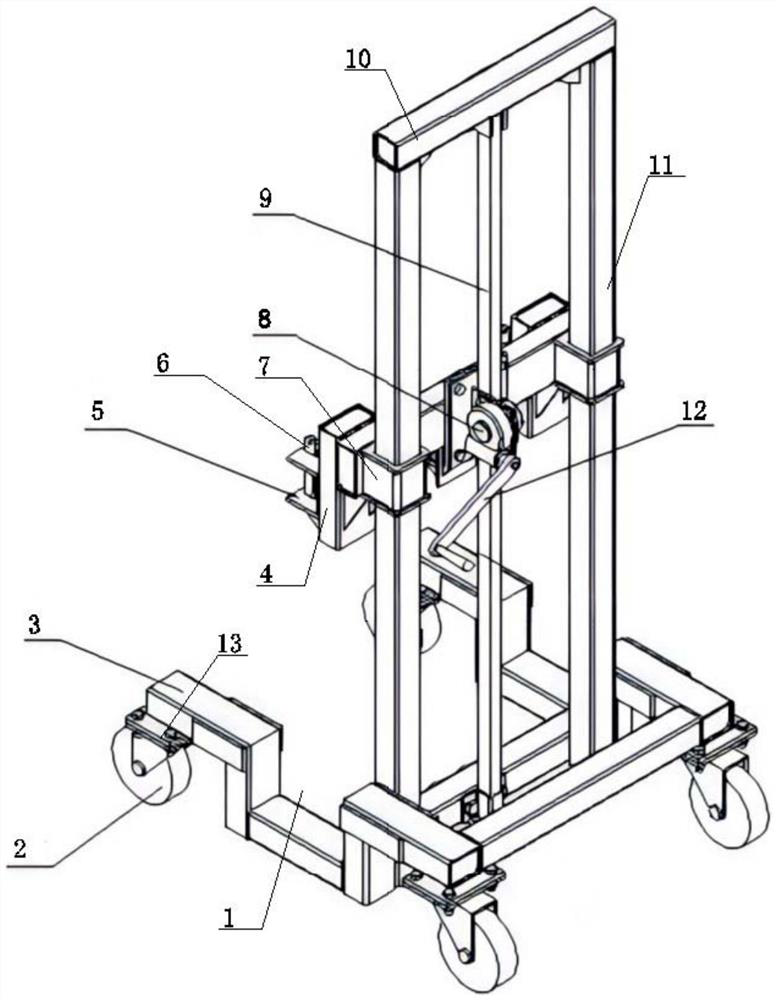 High wall scaffold lifting moving trolley and construction method