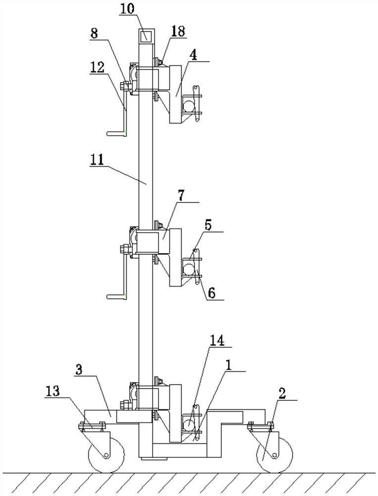 High wall scaffold lifting moving trolley and construction method