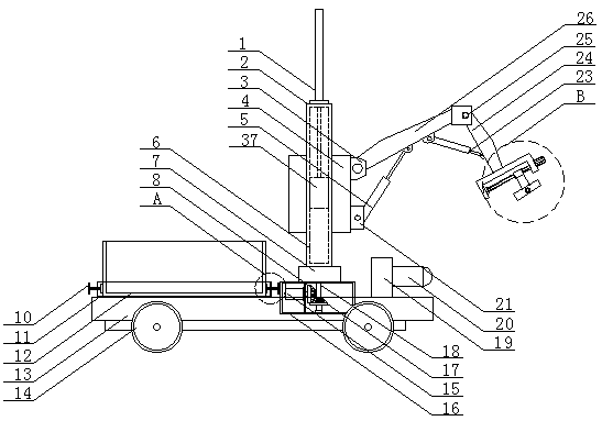 Transfer device used for machining automobile parts