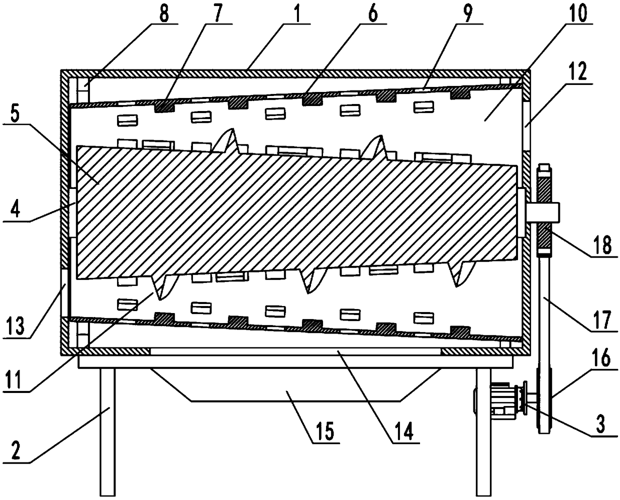 Corn threshing device for agricultural processing