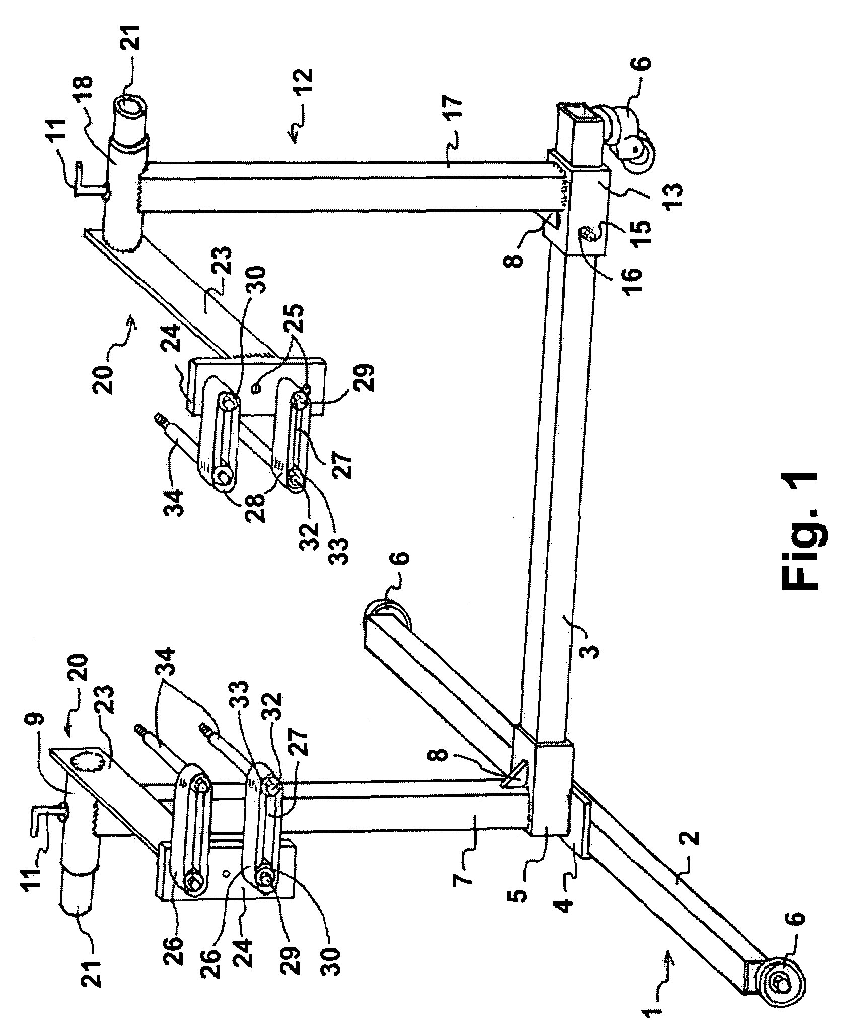 Universal stand for vehicle engines and gearboxes