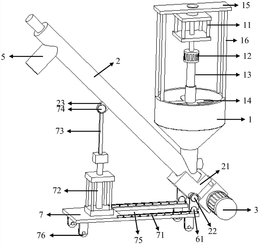 Charging machine provided with motion slideways