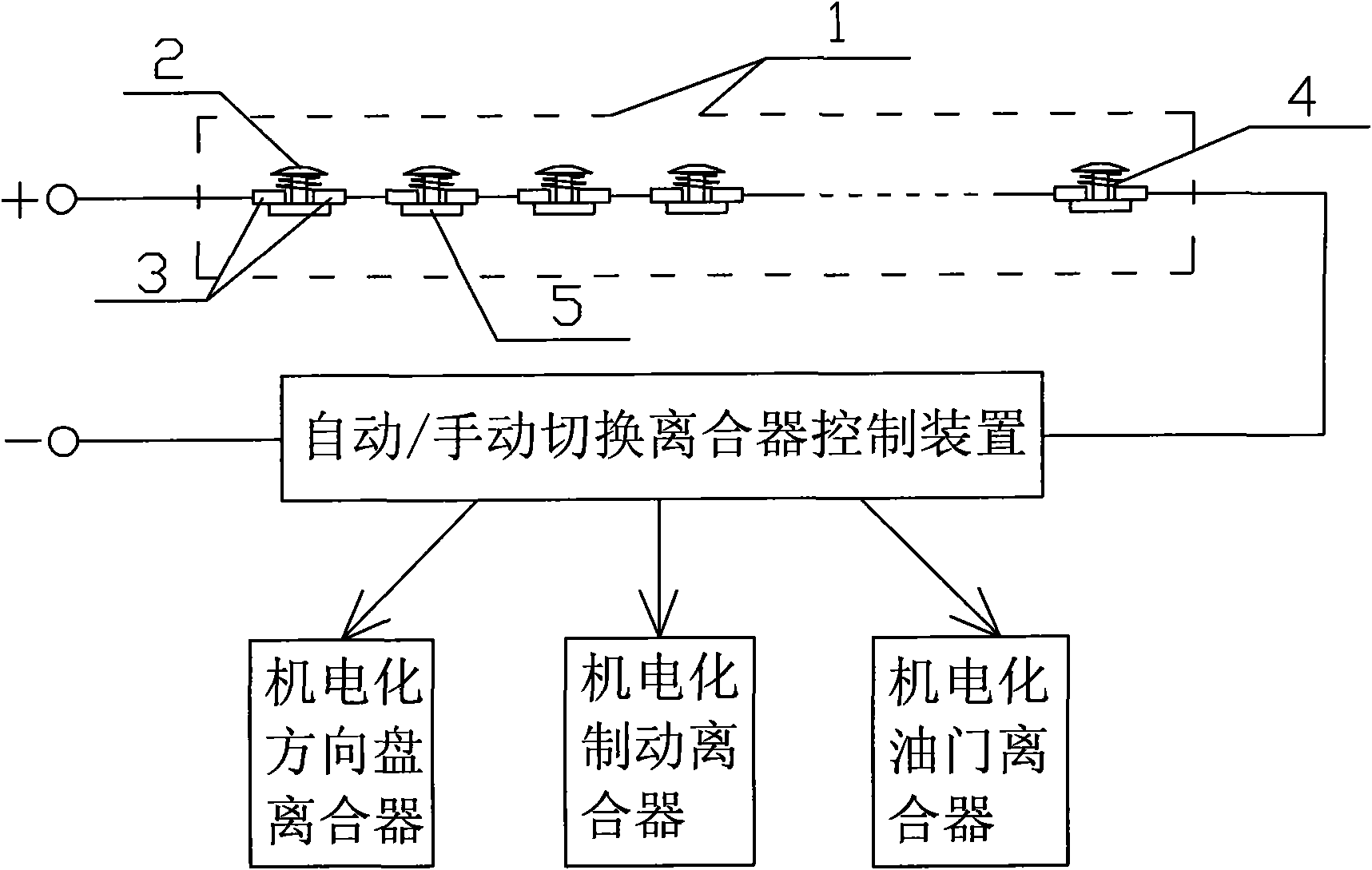 Vehicular automatic driving system convenient for external installation and manual/automatic switching