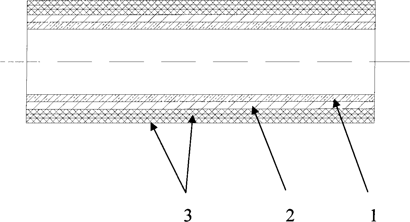 Cloth re-winding rubber pipe of fluororubber and silicon rubber composite extrusion and preparation method thereof