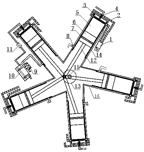 Star-shaped heat energy power device and working method thereof