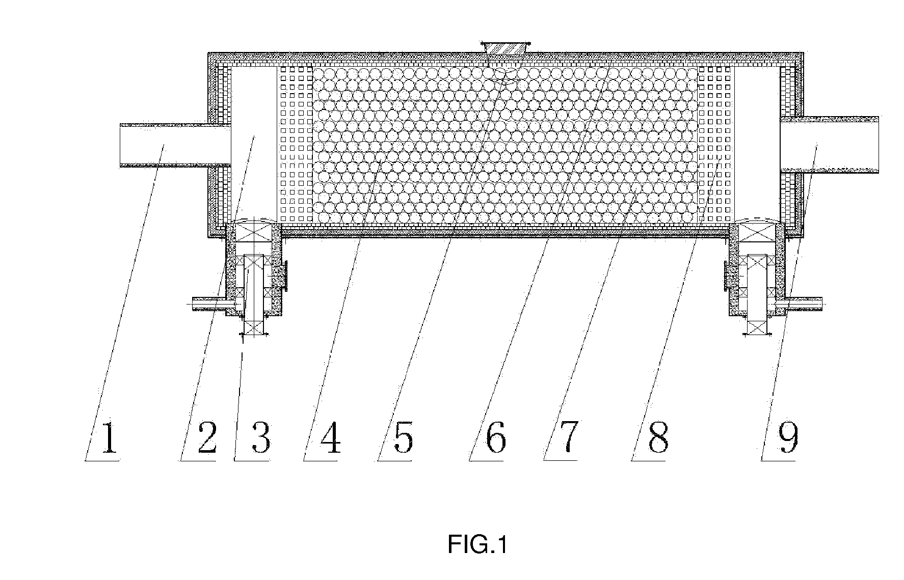 Horizontal type high-temperature hot-blast stove