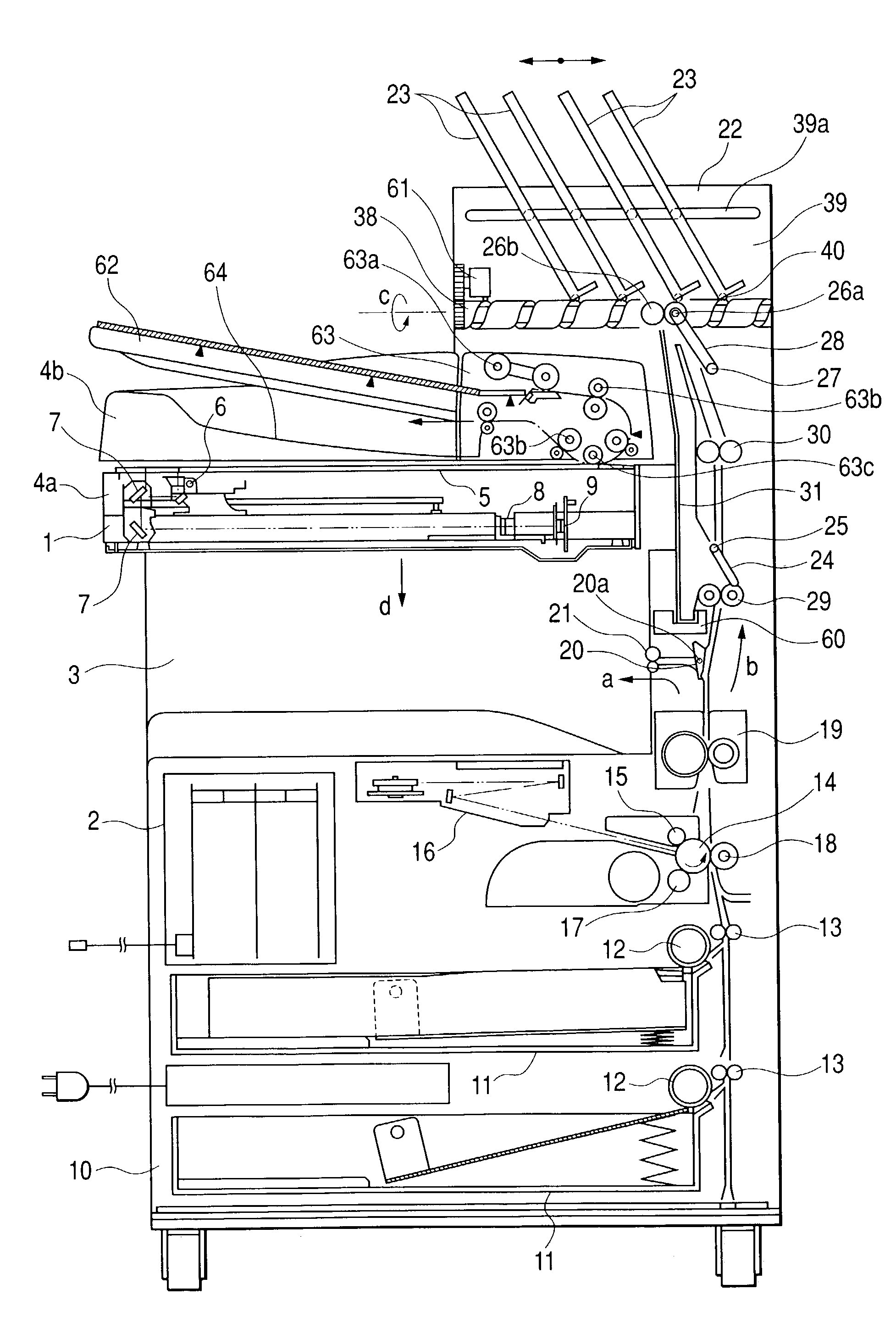 Vertical transporting sheet treating apparatus