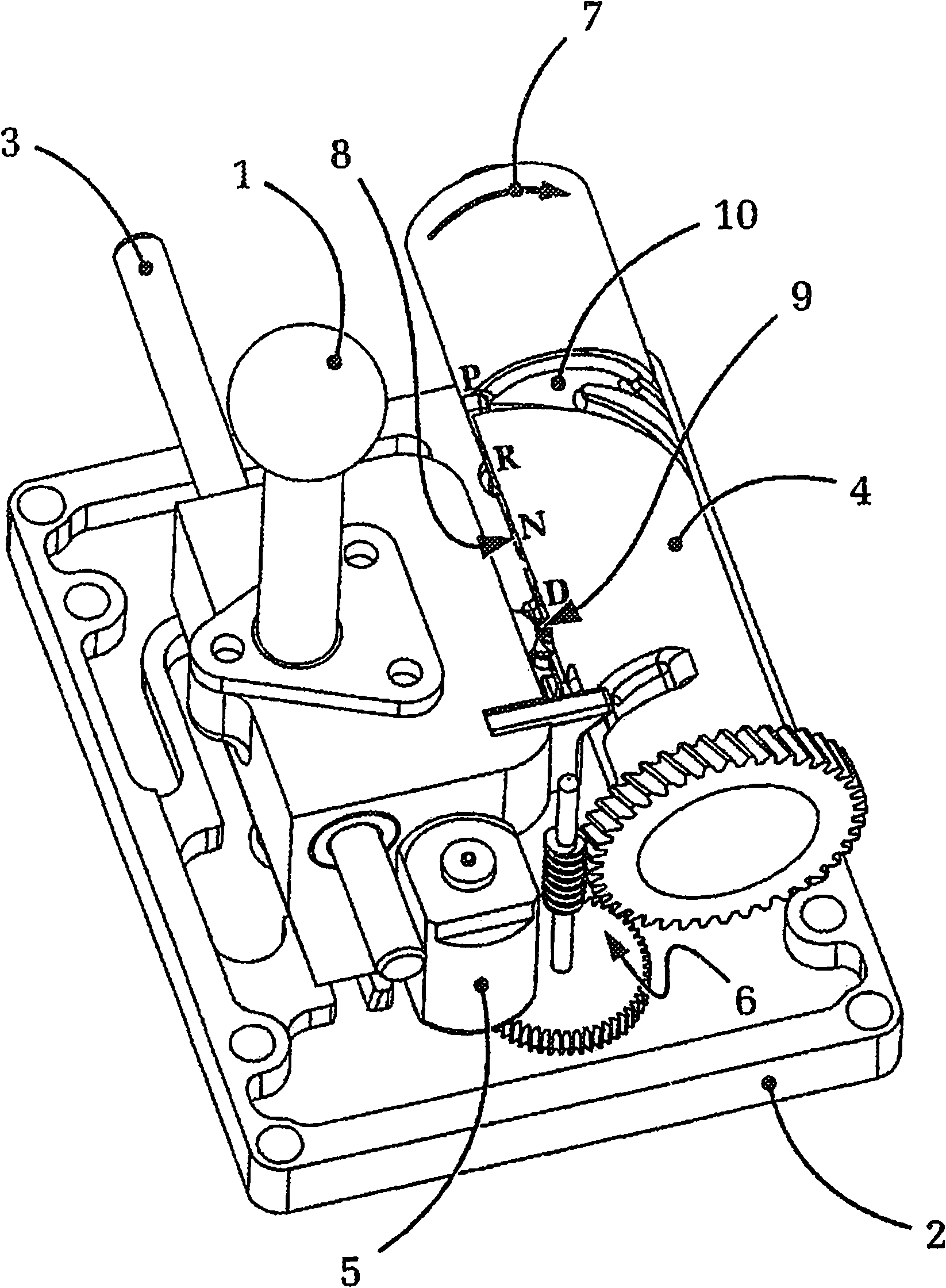 Operating device with gate shafts