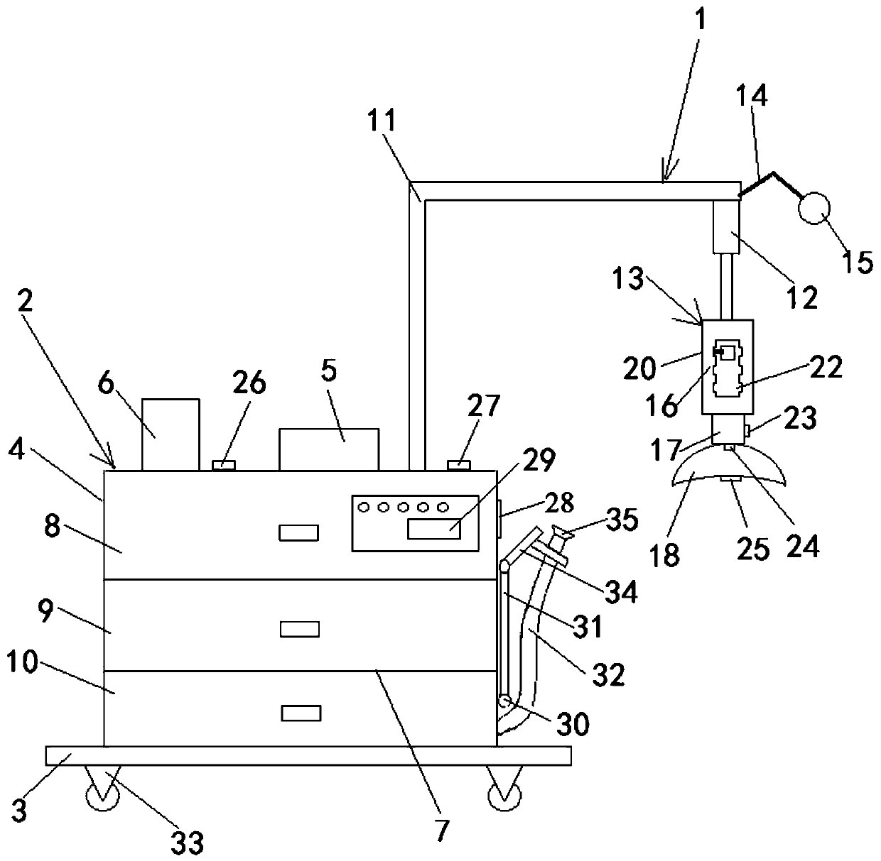 Auxiliary device for interventional therapy of cardiovascular department