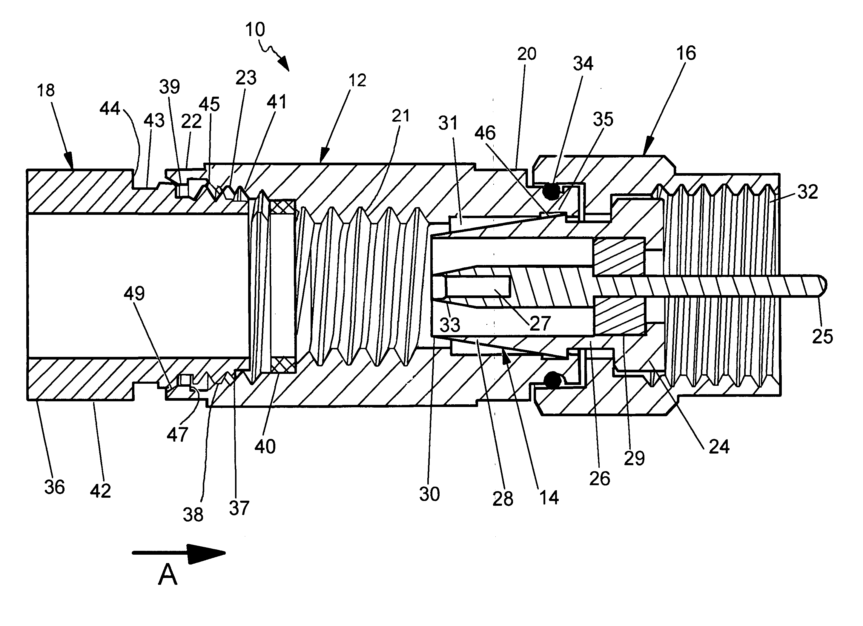 Prepless coaxial cable connector