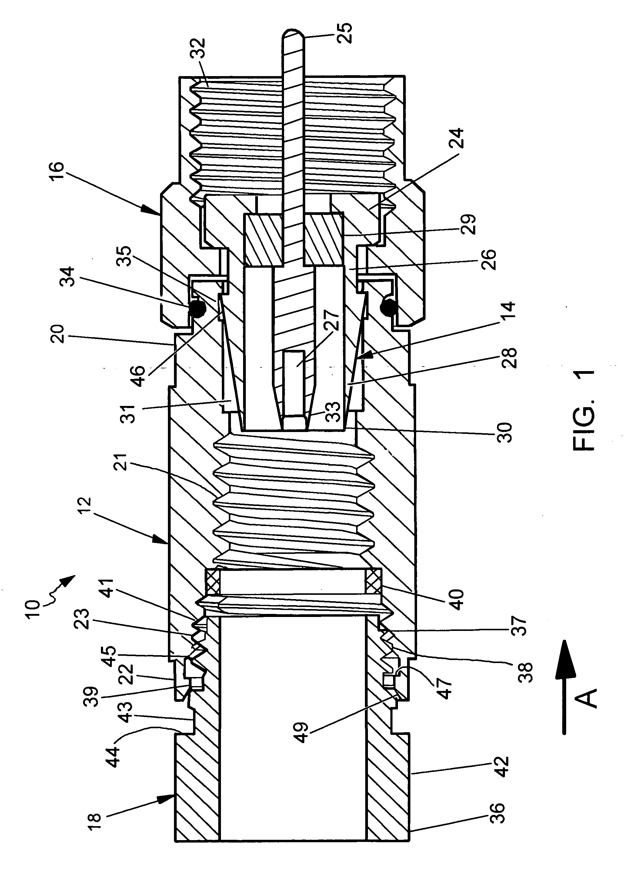 Prepless coaxial cable connector