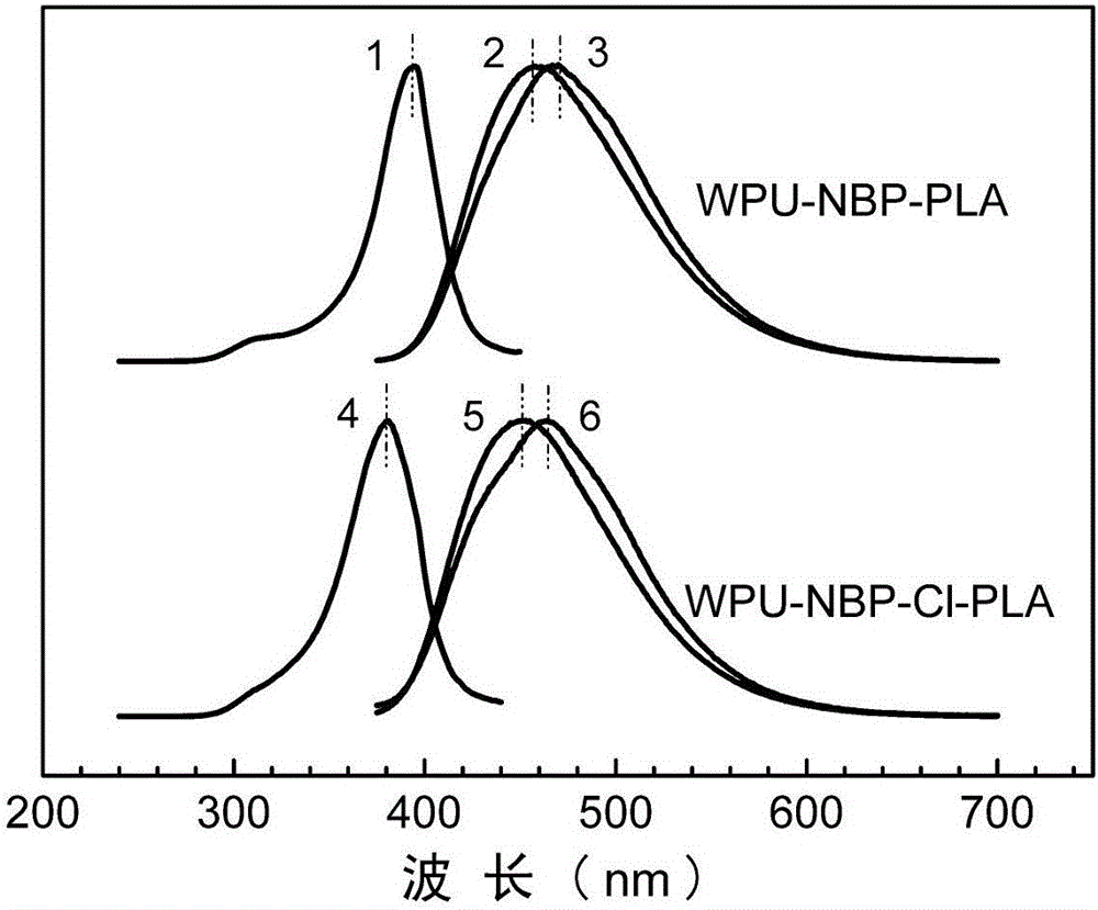 Dual luminous water-based polyurethane paint based on chromophores in hydroxyl-terminated polylactic acid and preparation method thereof