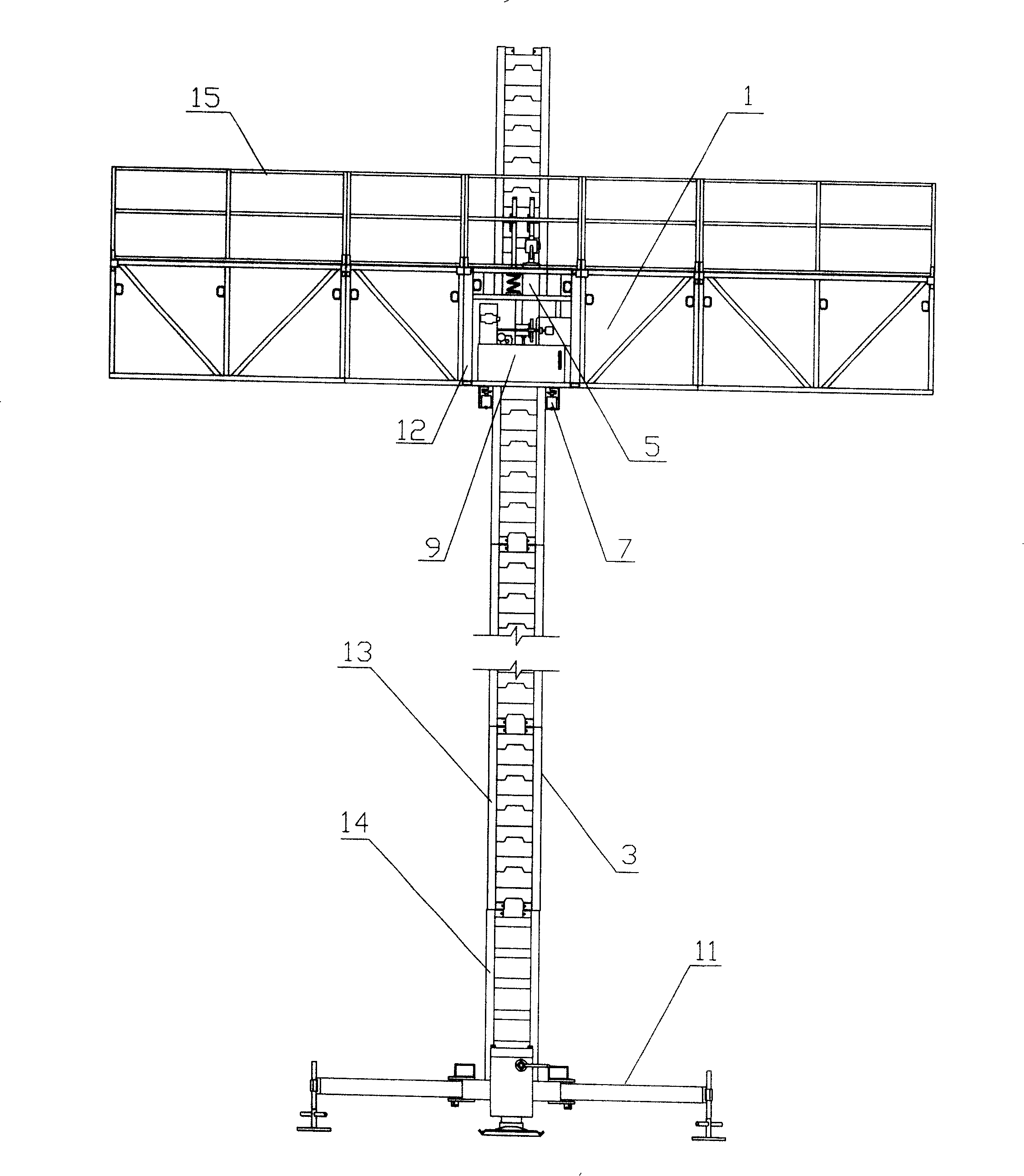 Adhered self-lifting highrise operation platform