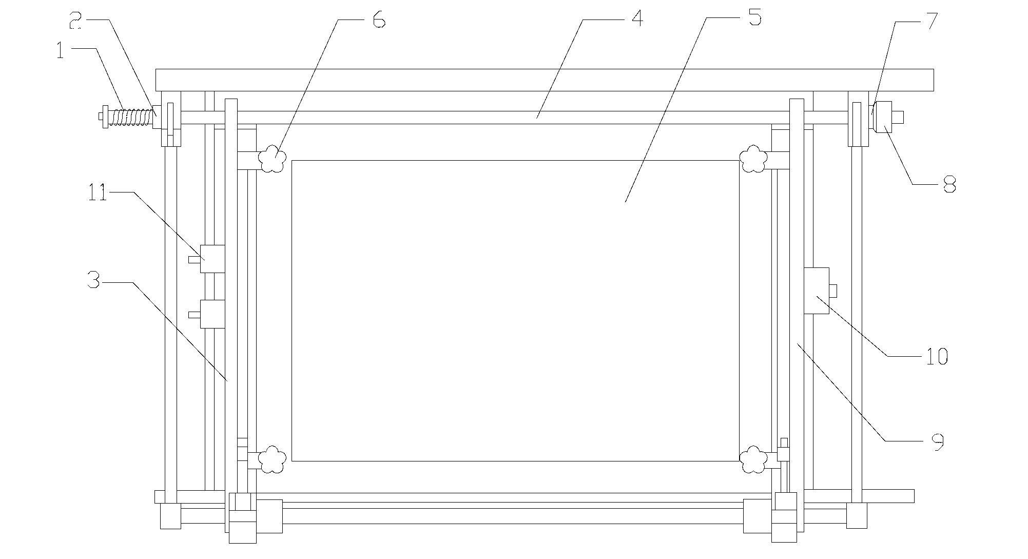 Screen frame regulating device of screen printer