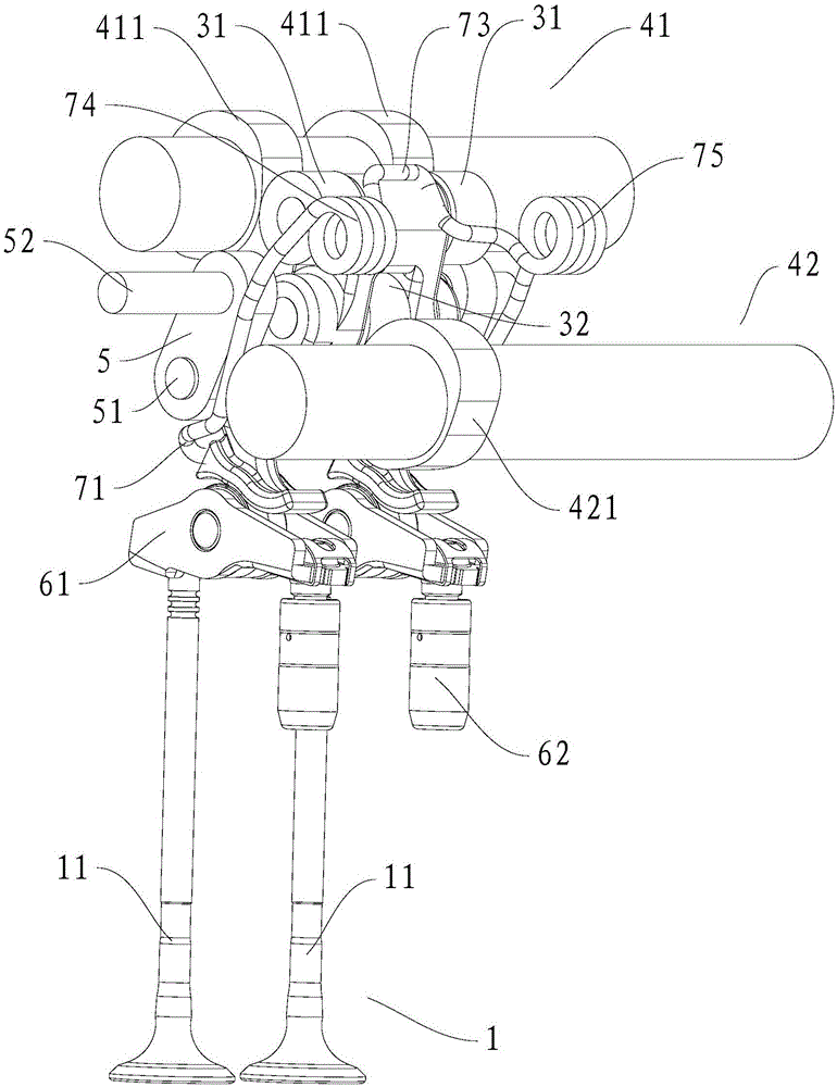 Valve train for engine and vehicle having same