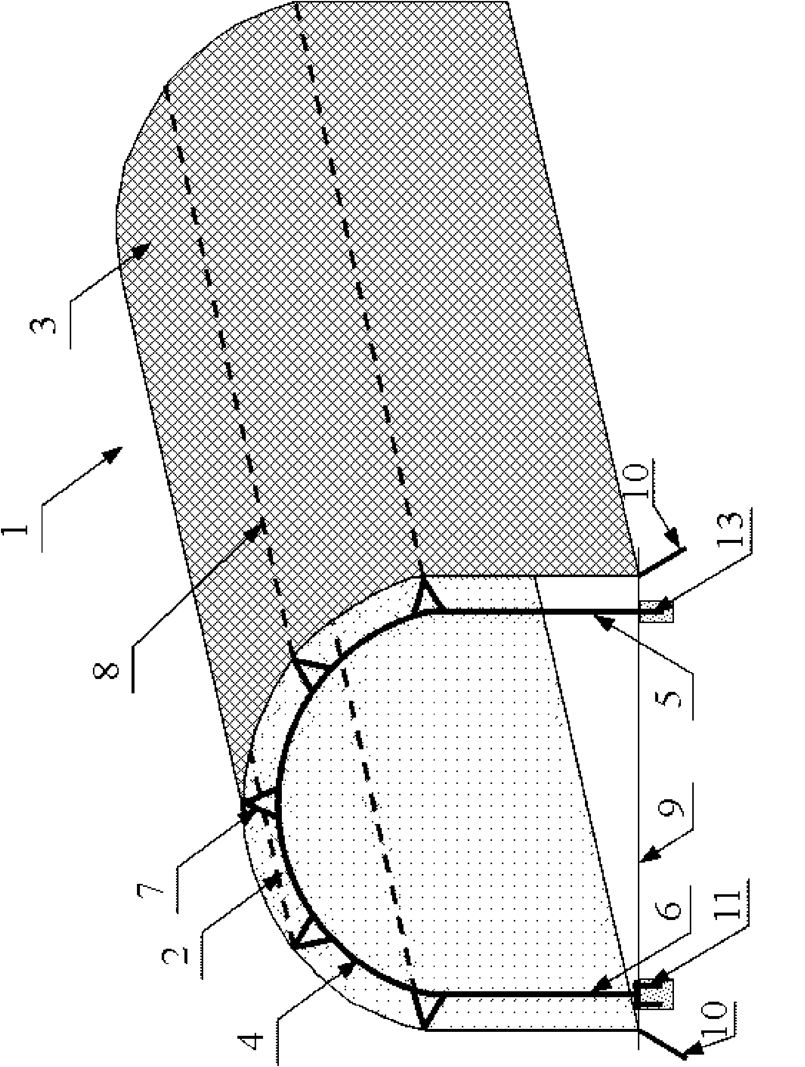 Flexible hangar tunnel used for isolating and protecting flying rocks or falling rocks